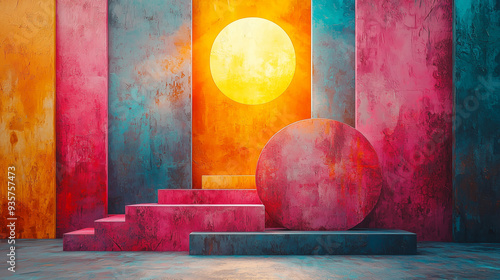 Artistic Representation of Everyday Objects in Vibrant Colors