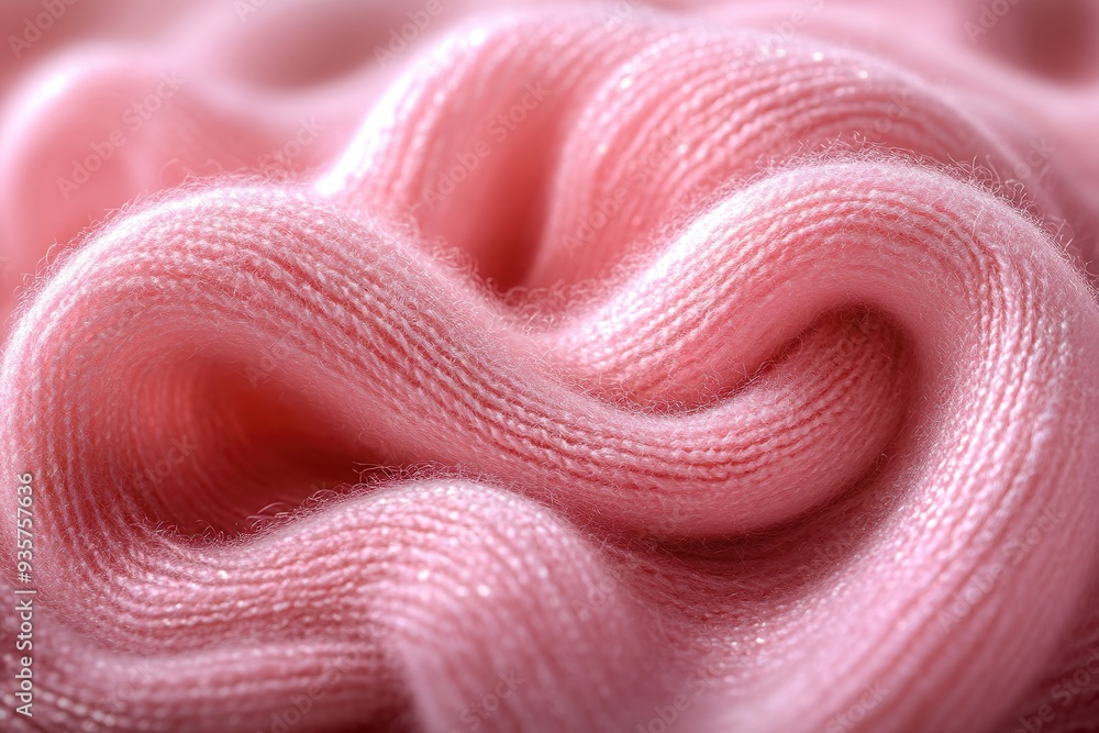 Macro Texture of Pink Wool: Close-Up of Yarn Structure in a Wool Ball Macro Texture of Pink Wool: Close-Up of Yarn Structure in a Wool Ball