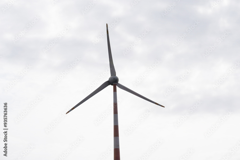 Kharedi, Gujarat, Indian-08-08-2024: Sustainable Energy: Wind Turbines as a Key Element in Agricultural Landscapes Kharedi, Gujarat, Indian-08-08-2024: Sustainable Energy: Wind Turbines as a Key Element in Agricultural Landscapes