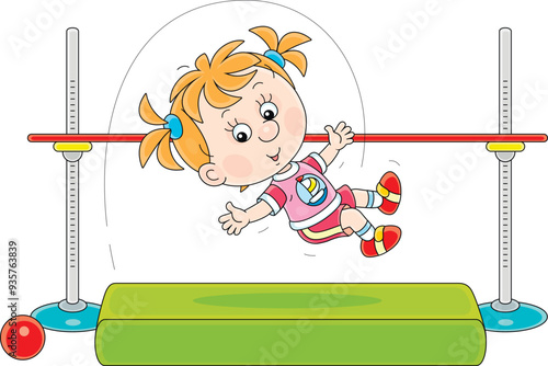 Cheerful little schoolgirl ...