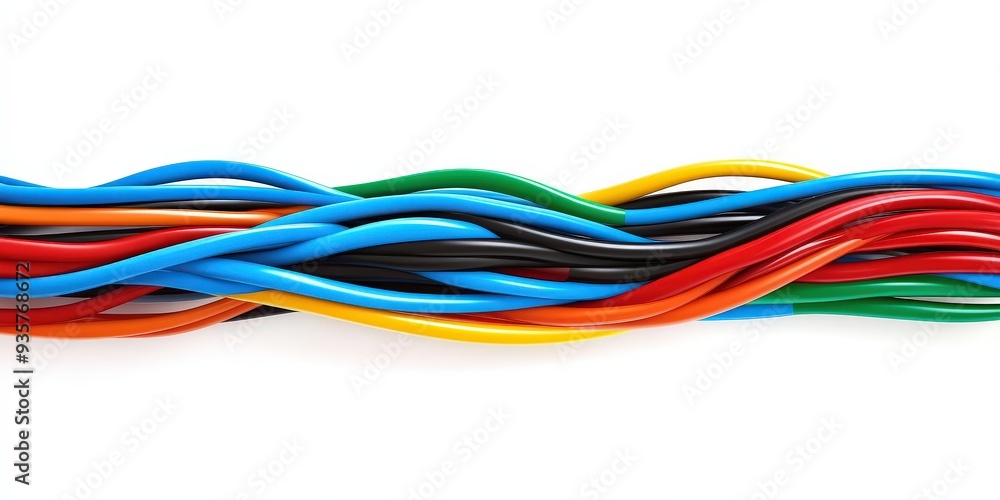 Colorful Electric Wires Abstract Design Colorful Electric Wires Abstract Design
