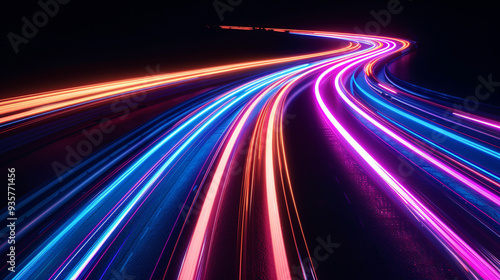 Long exposure photograph of light trails.