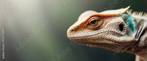 Close-up of a Lizard's Face with a Blurry Background