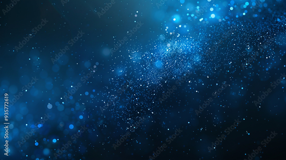 Obraz premium Blue background with particles.
