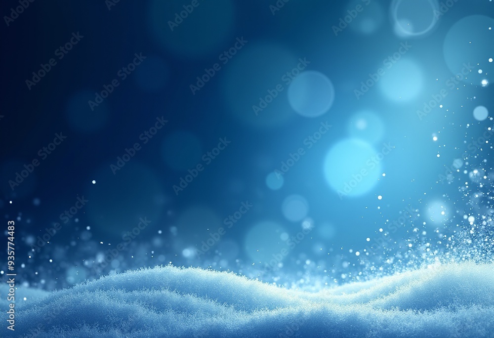 Icy Blue Winter Background: Perfect for Holiday Designs with Snow Swirling and Sparkling Snowflakes Icy Blue Winter Background: Perfect for Holiday Designs with Snow Swirling and Sparkling Snowflakes