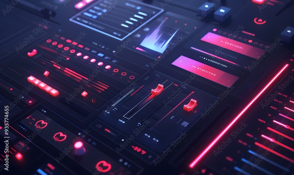 Obraz premium frame video player 3d design or video media player interface. 3d rendering. 