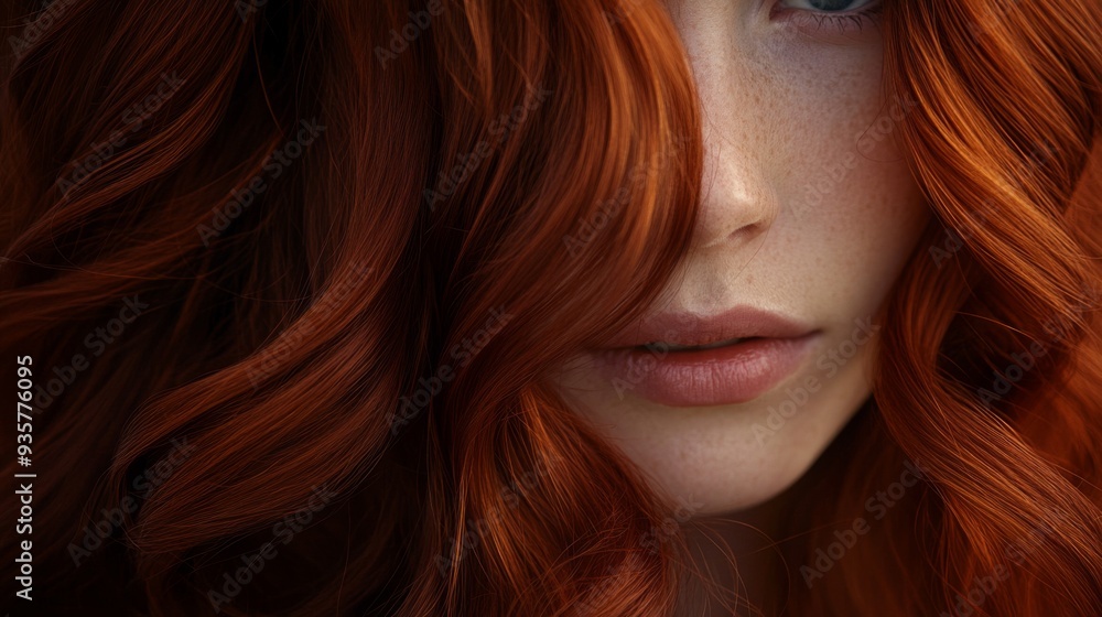 A young woman showcases her striking red curls and freckled complexion, creating an intimate and engaging atmosphere with soft, diffused lighting. A young woman showcases her striking red curls and freckled complexion, creating an intimate and engaging atmosphere with soft, diffused lighting.