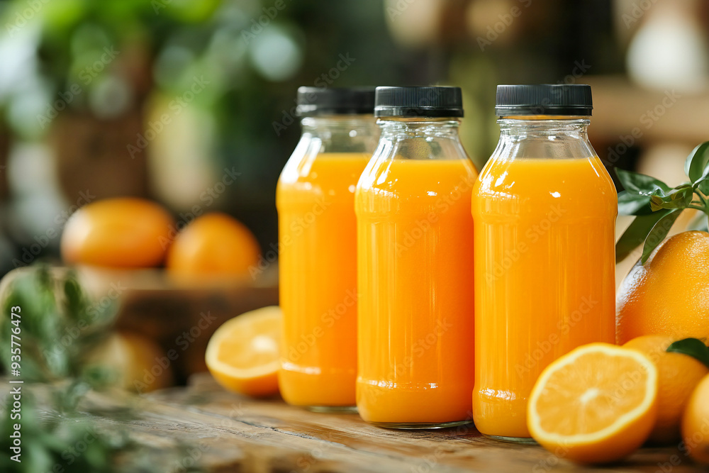 bottle of cold-pressed smoothie made of natural fruits bottle of cold-pressed smoothie made of natural fruits