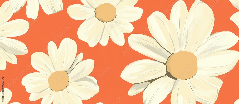 white flower orange painting background white flower orange painting background
