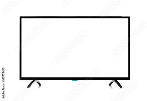 Obraz na płótnie Smart TV with blank screen isolated on white. w salonie