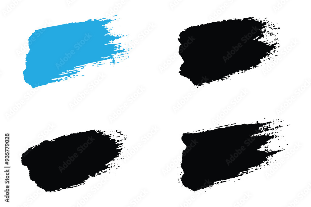 Colorful brush strokes, dirty brush effect, grungy brush stroke set Colorful brush strokes, dirty brush effect, grungy brush stroke set