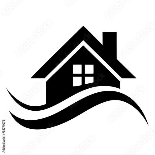A cool, persuasive icon of a house for real estate.