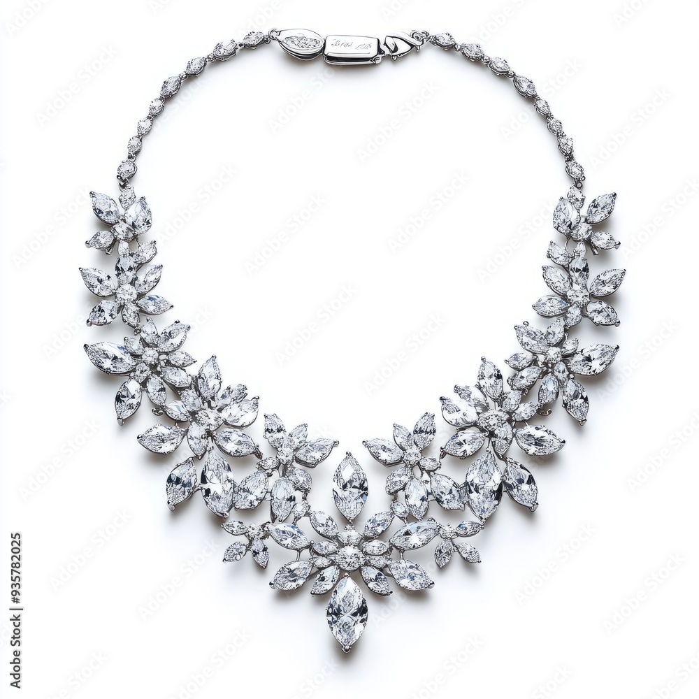 Diamond & Silver Necklace: Icy Elegance Design 2 Diamond & Silver Necklace: Icy Elegance Design 2
