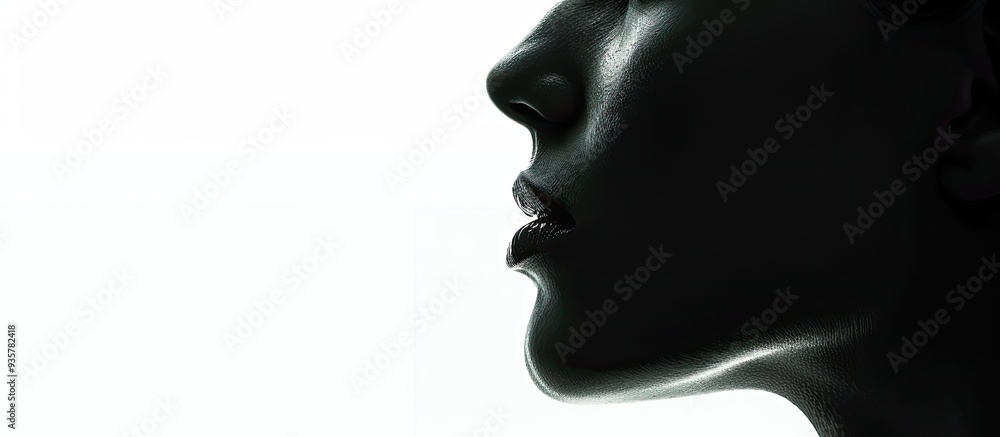 Silhouette of a female face Natural beauty Profile portrait of a woman with clear skin and closed eyes Isolated on white copyspace Spa treatment Body care Green cosmetics Silhouette of a female face Natural beauty Profile portrait of a woman with clear skin and closed eyes Isolated on white copyspace Spa treatment Body care Green cosmetics