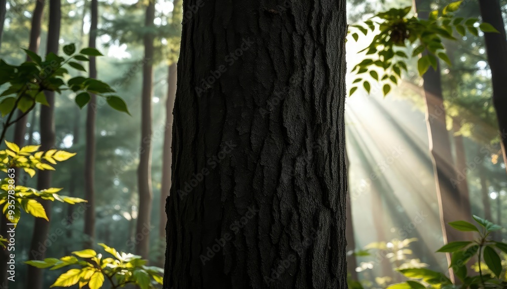 Obraz premium Forest mural wallpaper design art, ai