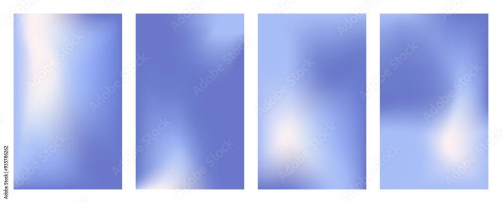 Set of y2k gradient backgrounds in blue pastel color. Aesthetic winter covers with soft aura blurry effect. Vector Set of y2k gradient backgrounds in blue pastel color. Aesthetic winter covers with soft aura blurry effect. Vector