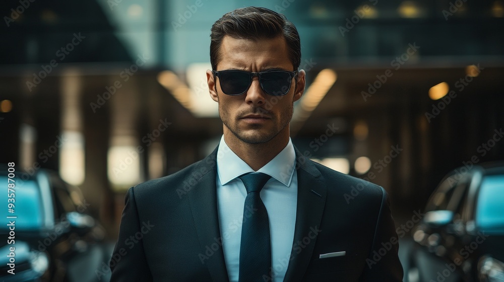 Professional Bodyguards Ensure Safety Near Luxury Vehicle Professional Bodyguards Ensure Safety Near Luxury Vehicle