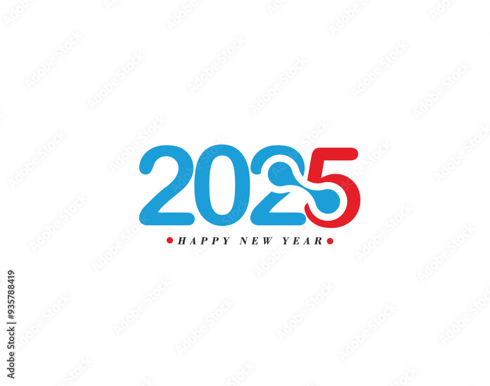 Happy New Year 2025 Text Typography Design Element flyer, banner design. Happy New Year 2025 Text Typography Design Element flyer, banner design.