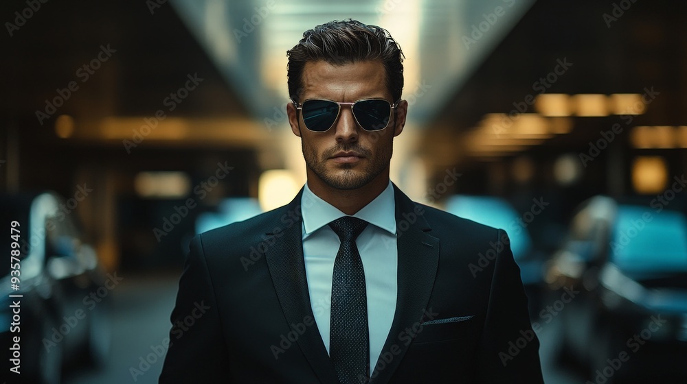 Professional Bodyguards Ensure Safety Near Luxury Vehicle Professional Bodyguards Ensure Safety Near Luxury Vehicle