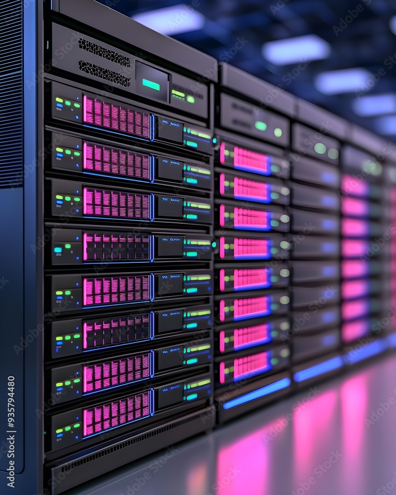 A server backup process, with data being securely stored in a remote location A server backup process, with data being securely stored in a remote location