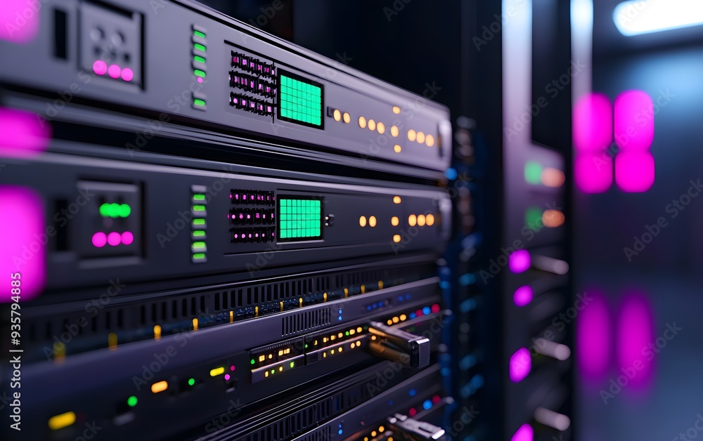Fototapeta premium A server handling streaming media, ensuring high-quality video and audio delivery to millions of users