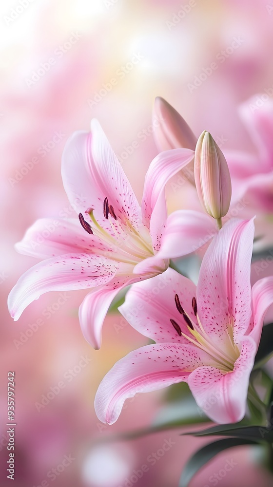 Fototapeta premium pink lily background