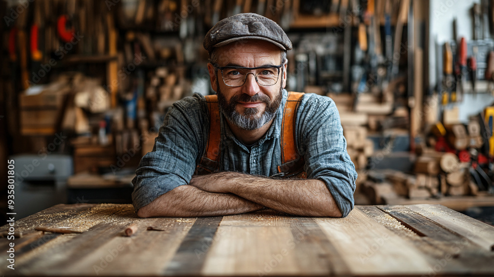 Carpenter with tools, labor day tribute to woodworking craft, skilled carpentry at work, file, isolated on white. Carpenter with tools, labor day tribute to woodworking craft, skilled carpentry at work, file, isolated on white.
