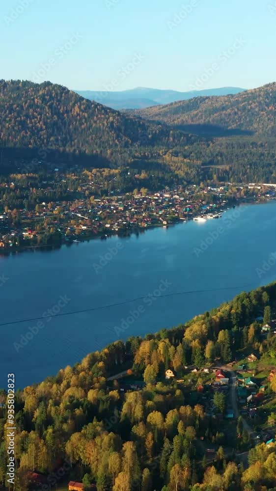 Aerial view of mountain during autumn