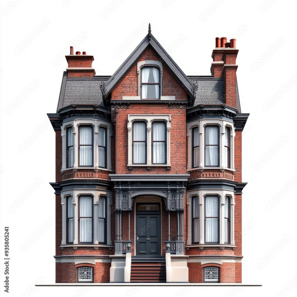Victorian Terrace House: Photorealistic 3D Model Render Victorian Terrace House: Photorealistic 3D Model Render