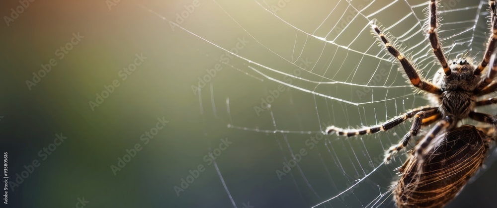 Spider in Web with Blurry Background Spider in Web with Blurry Background