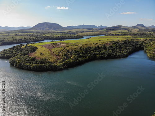 Aerial view of Lagoa Nova lake in Espírito Santo state, Brazil photo