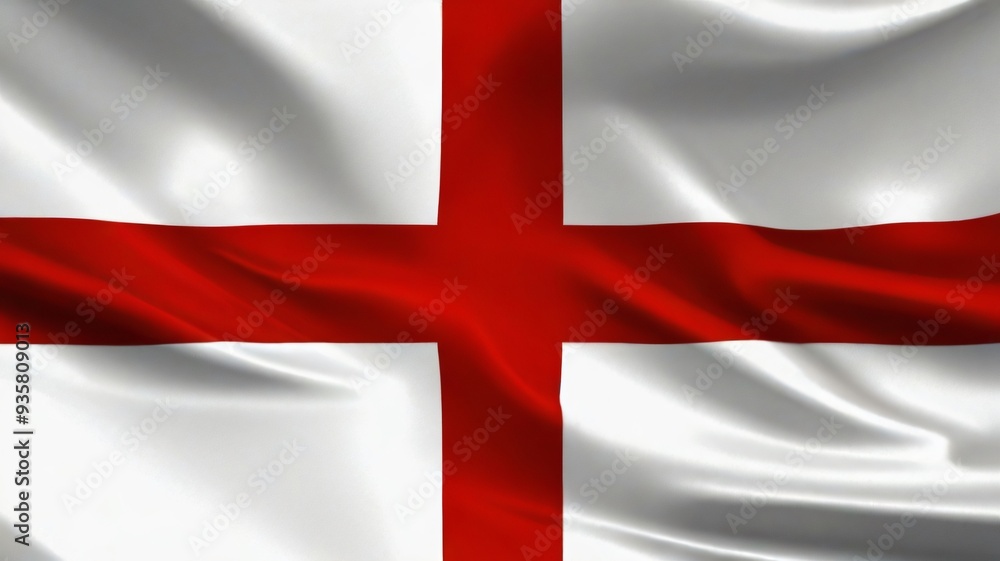 Obraz premium St George Cross Flag of England , Saint George cross flag England flag waving on the air good for multimedia content