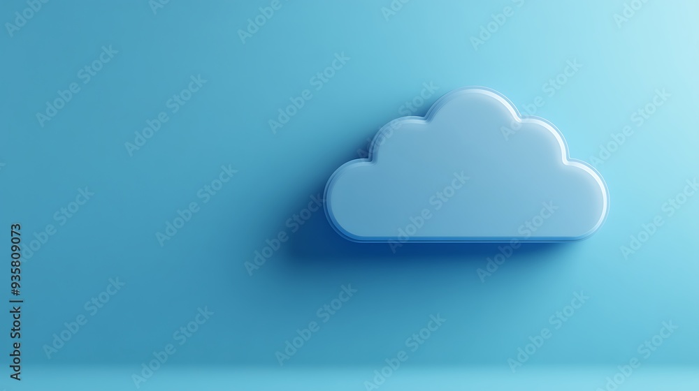 Minimalistic blue cloud icon on a vibrant blue background, perfect for representing cloud computing, storage, and technology concepts. Minimalistic blue cloud icon on a vibrant blue background, perfect for representing cloud computing, storage, and technology concepts.