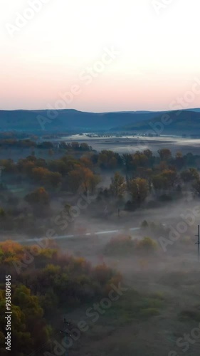 Wallpaper Mural Aerial view of mountain during autumn Torontodigital.ca