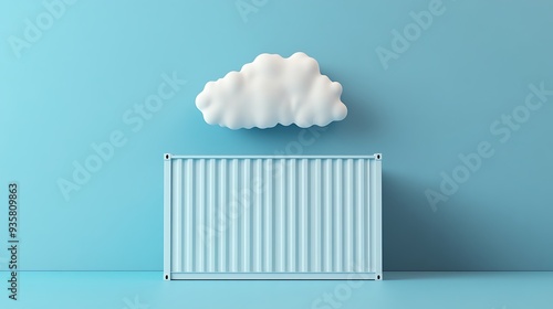 Wallpaper Mural Minimalistic composition featuring a white cloud above a radiator against a blue background. Surreal concept in modern design. Torontodigital.ca