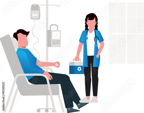 The doctor is examining the patient.