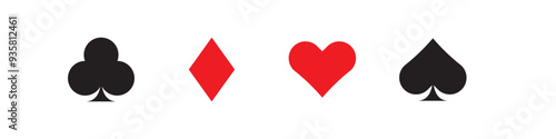 Classic Playing Card Suit Icons. Vector icons. Playing cards or poker signs.
