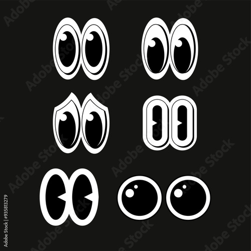 ensemble de paires d'yeux style cartoon et drôle
