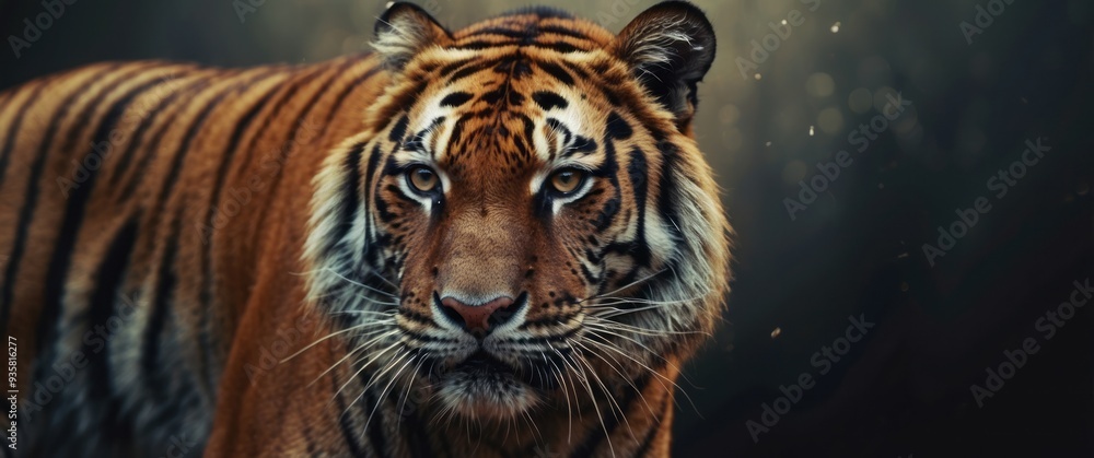 Fototapeta premium Close-up Portrait of a Majestic Tiger with Striking Eyes