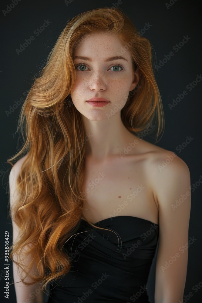 Portrait of a woman with long red hair Portrait of a woman with long red hair