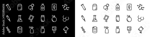 Natural, organic, eco friendly symbol or sign set. Food and hygiene products packaging stamps or labels set. Organic product. Black and white outline icons.