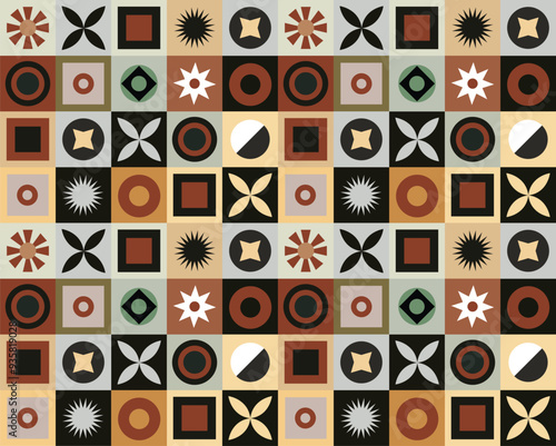 Geometric pattern in coffee tones for banner poster flyer decoration print products geometric elements vector pattern seamless pattern