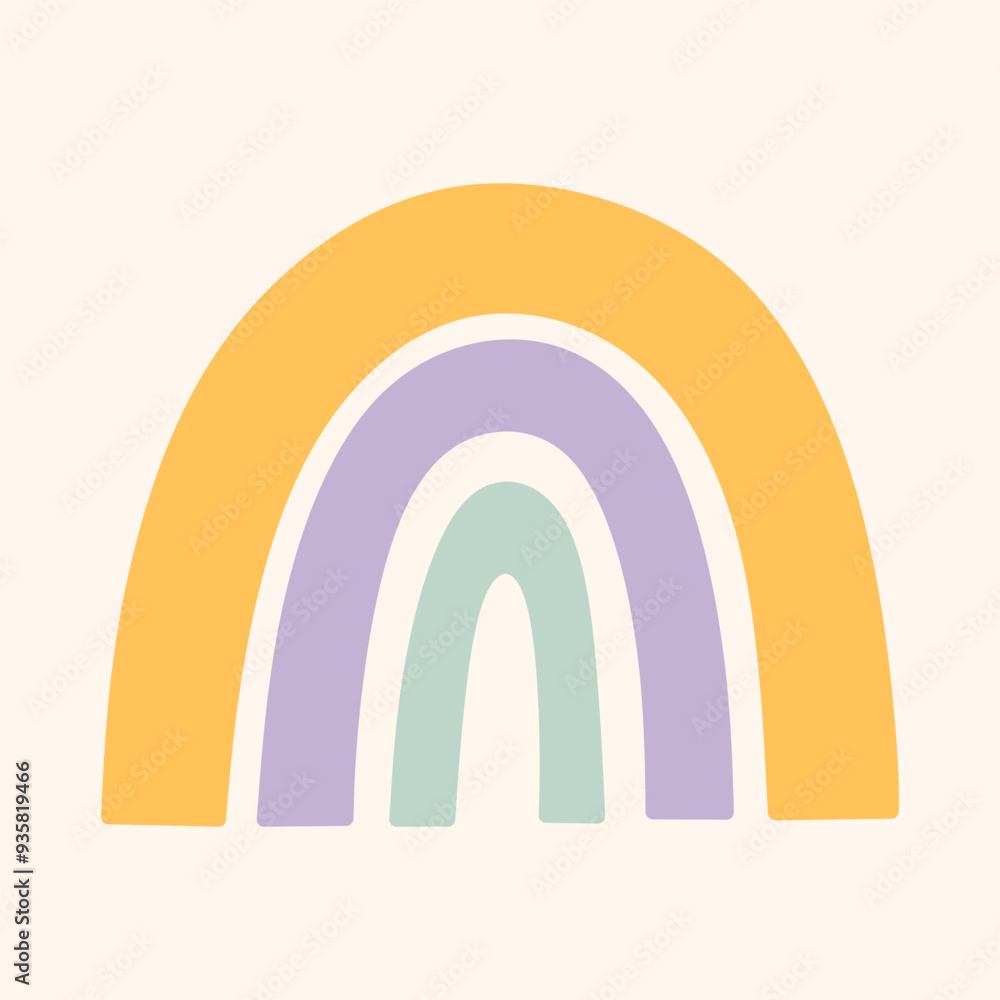 Cute rainbow isolated on a white background. Vector hand-drawn illustration in flat style. Perfect for decorations, logo, various designs. Cute rainbow isolated on a white background. Vector hand-drawn illustration in flat style. Perfect for decorations, logo, various designs.