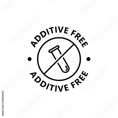 Additive free icon. Additive free sticker, sign, symbol, label badge or stamp. No additives package stamp.
