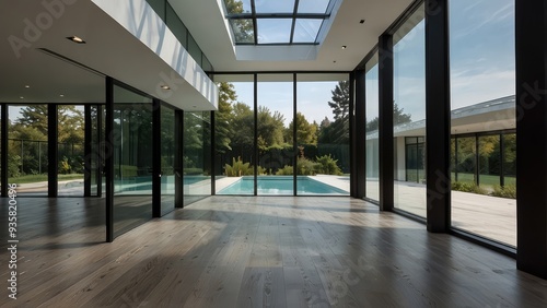 Wallpaper Mural A rustic, log cabin surrounded by towering mountains and a serene lake, perfect for a peaceful getaway. Torontodigital.ca