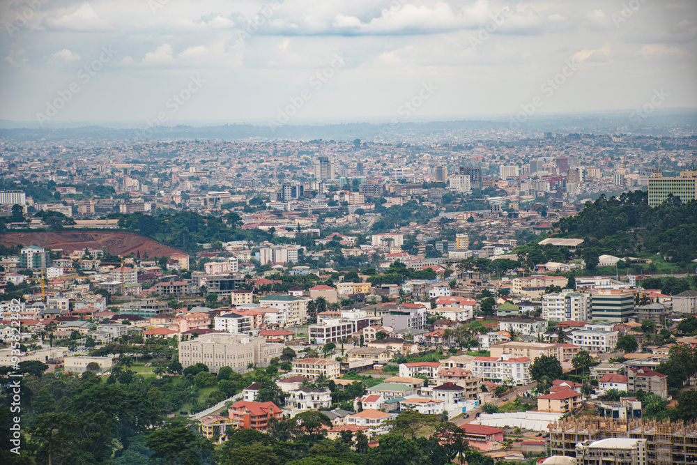 aerial view of the city, Yaounde Cameroon aerial view of the city, Yaounde Cameroon