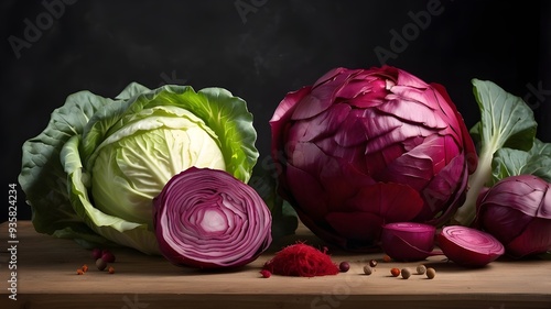 Good looking cabbage and beetroot  photo