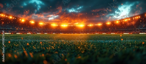 Stadium Under a Dramatic Sunset Sky photo