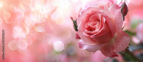 A beautiful rose background with some glare in the back This is purposefully blurred for use as a background image for Valentine s Day conveying themes of romance celebration and love photo