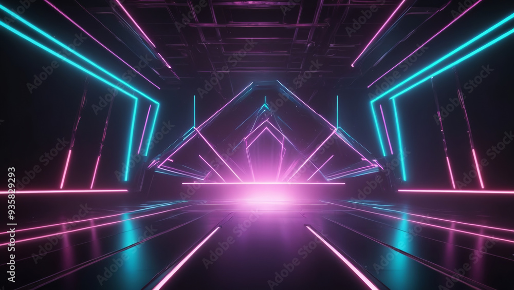 Abstraction with rays and neon.futuristic Abstraction with rays and neon.futuristic